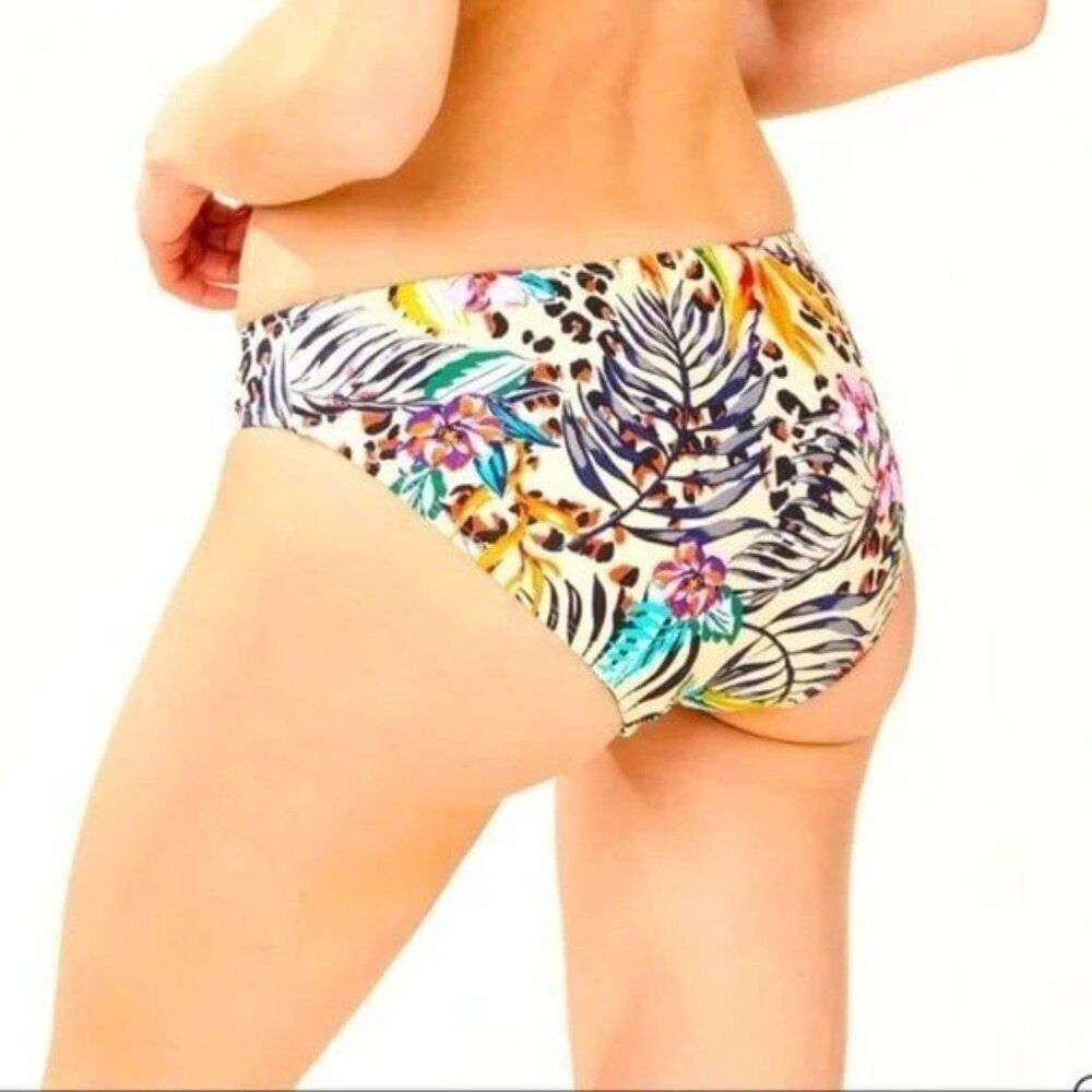 NEW Andie Swim The Bikini Bottom Limited Edition Palm Floral Tropical Print XL